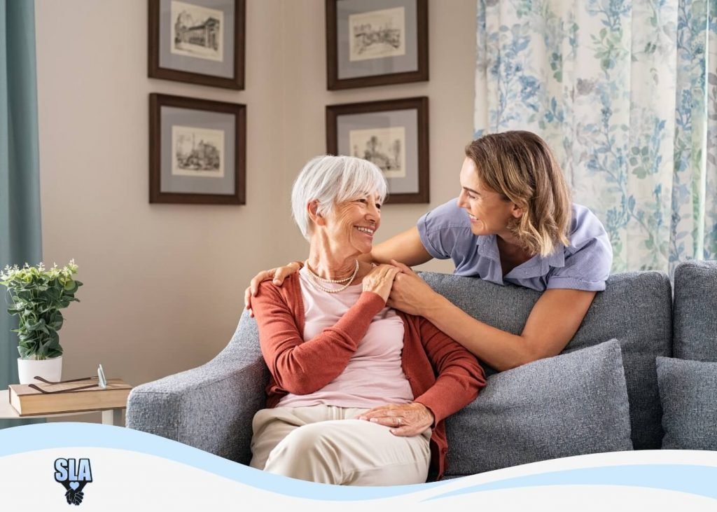 Daughter Personalizing Assisted Living Space for Mom