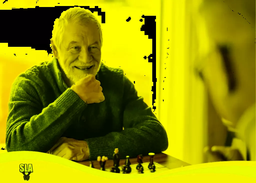 men playing chess at retirement community