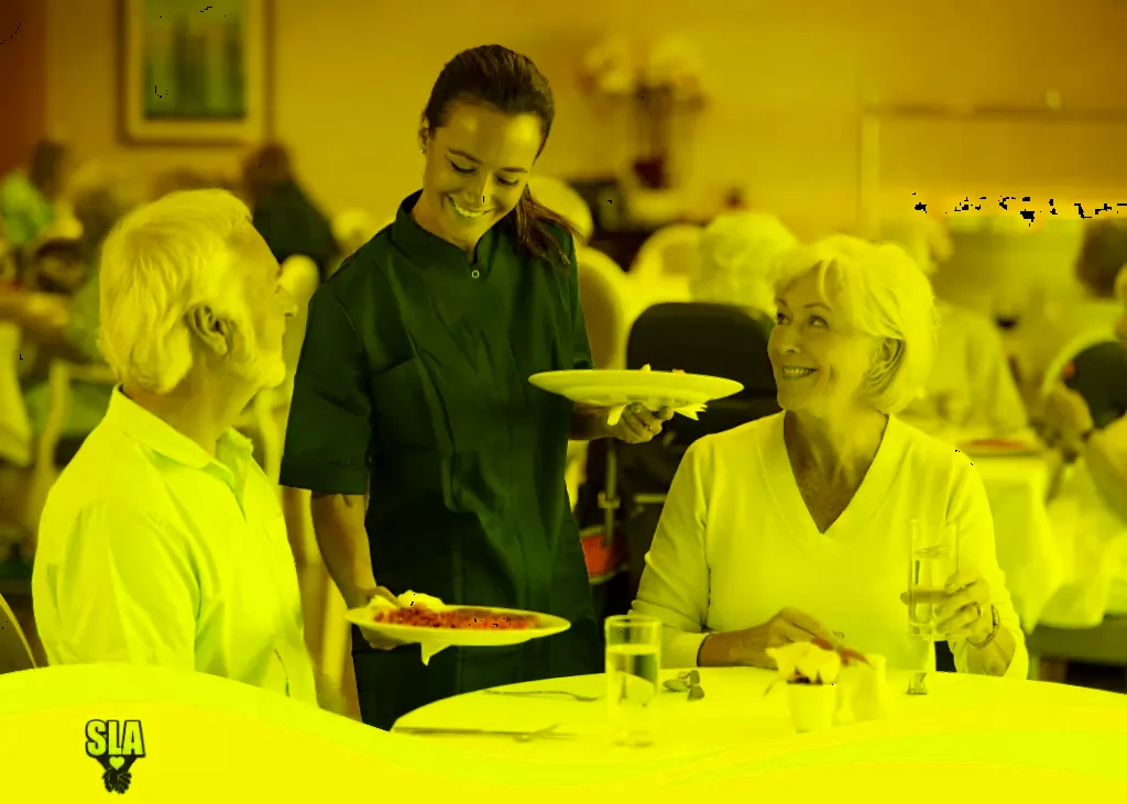 couple at luxury senior living dinner